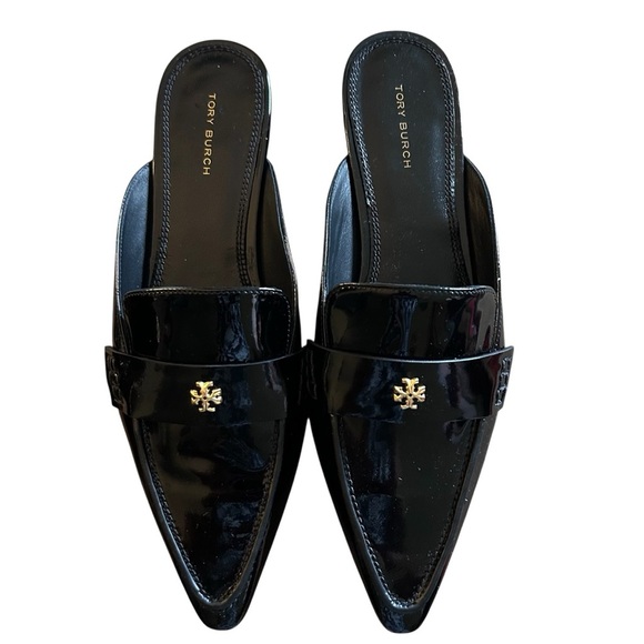 Tory Burch Black Patent Leather Mules SZ 7.5 - Picture 1 of 3